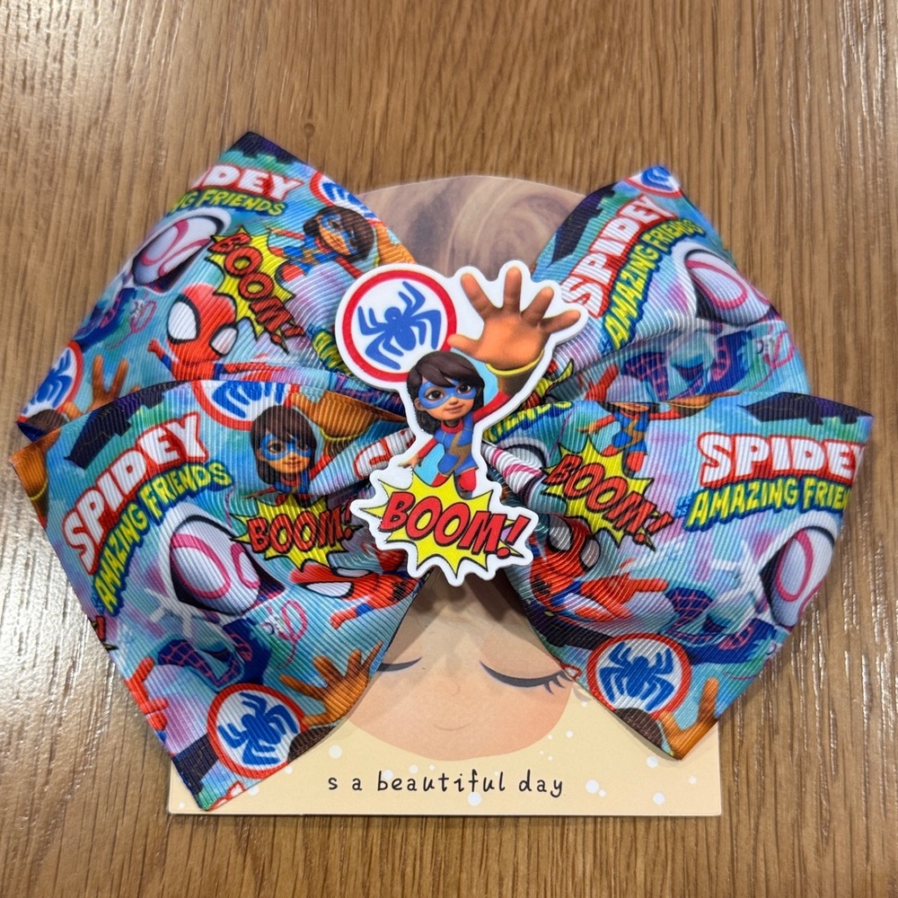 Hand Crafted Spidey Amazing Friends Hair Bow - Multicolor